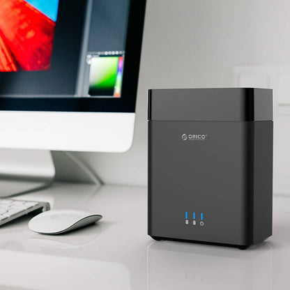 ORICO DS200U3 3.5 inch 2 Bay Magnetic-type USB 3.0 Hard Drive Enclosure with Blue LED Indicator(Black) - HDD Enclosure by ORICO | Online Shopping UK | buy2fix