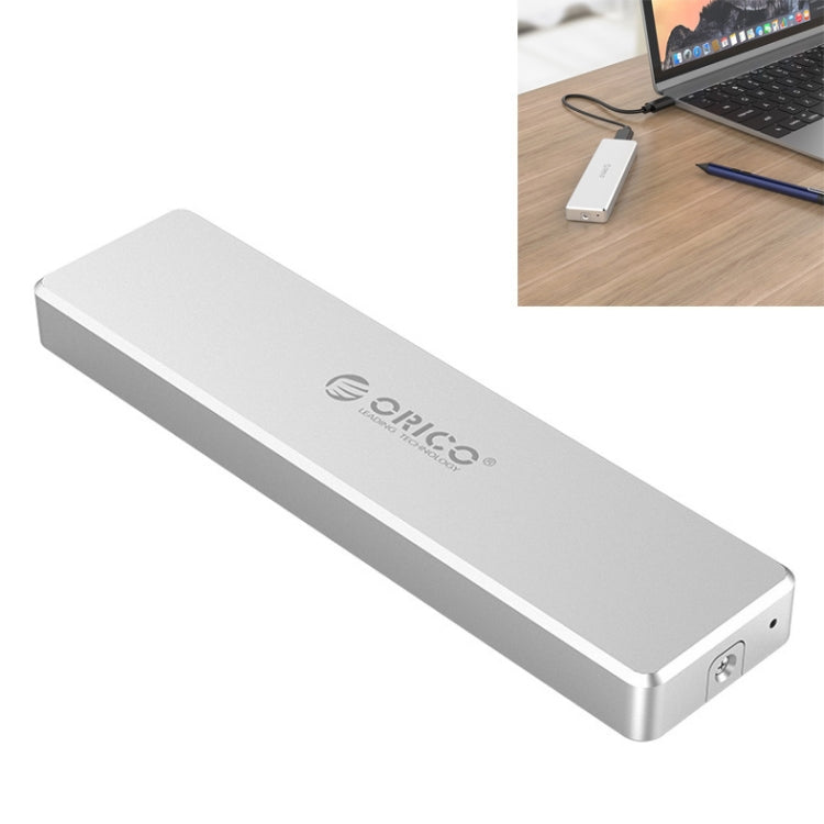 ORICO PCM2-C3 M.2 M-Key to USB 3.1 Gen2 USB-C / Type-C Push-top Solid State Drive Enclosure, The Maximum Support Capacity: 2TB(Silver) - HDD Enclosure by ORICO | Online Shopping UK | buy2fix
