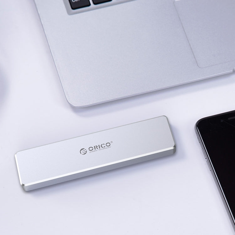 ORICO PCM2-C3 M.2 M-Key to USB 3.1 Gen2 USB-C / Type-C Push-top Solid State Drive Enclosure, The Maximum Support Capacity: 2TB(Silver) - HDD Enclosure by ORICO | Online Shopping UK | buy2fix