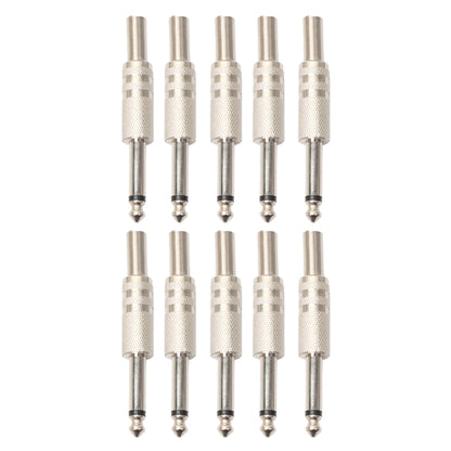 10 PCS 2 Pin 6.5mm Plug Zinc Alloy Welded Type Audio Connector 6.35 Audio Plug - Microphone Audio Cable & Connector by buy2fix | Online Shopping UK | buy2fix
