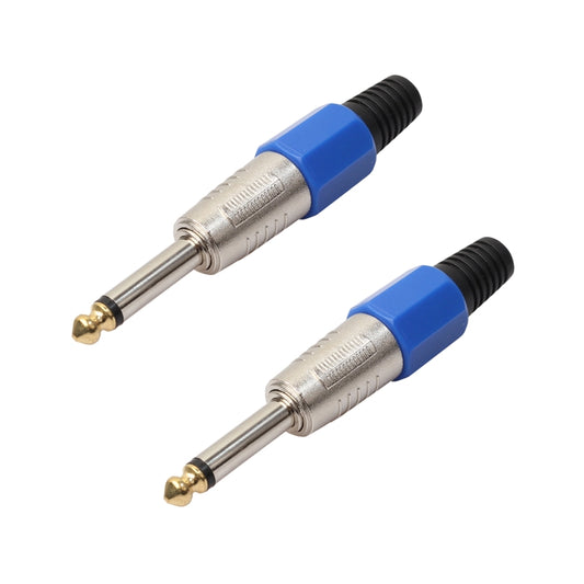 2 PCS 6.35 Gold-plating Mono Microphone Audio Plug - Microphone Audio Cable & Connector by buy2fix | Online Shopping UK | buy2fix
