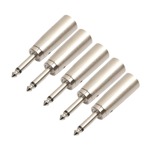 5 PCS 6.35mm to 3 Pin XLR Plug Male Audio Converter Connector - Microphone Audio Cable & Connector by buy2fix | Online Shopping UK | buy2fix