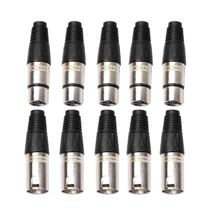 5 Pairs 3 Pin XLR Plug Male + Female Jack Mic Jack Plug Socket Connector - Microphone Audio Cable & Connector by buy2fix | Online Shopping UK | buy2fix