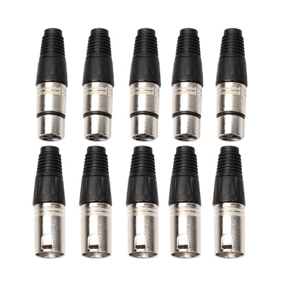5 Pairs 3 Pin XLR Plug Male + Female Jack Mic Jack Plug Socket Connector - Microphone Audio Cable & Connector by buy2fix | Online Shopping UK | buy2fix
