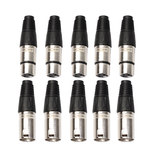 5 Pairs 3 Pin XLR Plug Male + Female Jack Mic Jack Plug Socket Connector - Microphone Audio Cable & Connector by buy2fix | Online Shopping UK | buy2fix