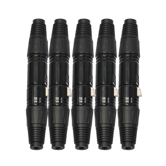 5 Pairs Black 3 Pin XLR Audio Cable Connector Male and Female - Microphone Audio Cable & Connector by buy2fix | Online Shopping UK | buy2fix