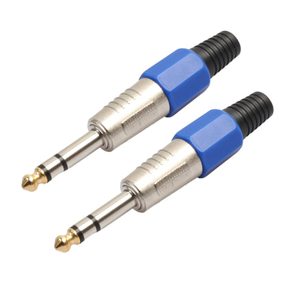2 PCS 6.35mm Gold-plating Audio Plug Stereo Microphone Cord Plug - Microphone Audio Cable & Connector by buy2fix | Online Shopping UK | buy2fix