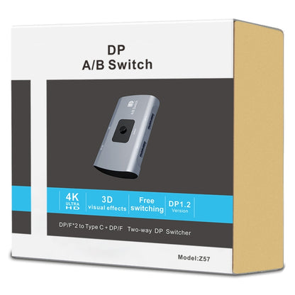 Z57 DP Female x 2 to USB-C / Type-C + DP Female Two Way DP Switcher by buy2fix