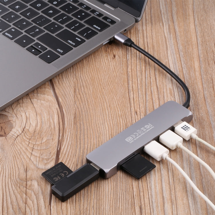 6 In 1 Multi-function Type-C / USB-C Adapter Docking Station by buy2fix