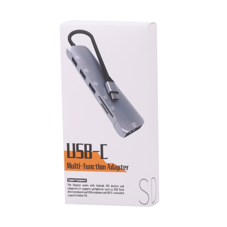 6 In 1 Multi-function Type-C / USB-C Adapter Docking Station by buy2fix