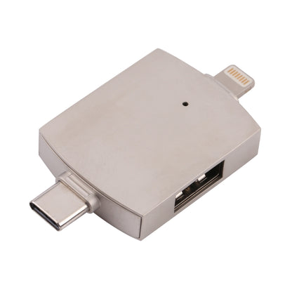 4 In 1 Type-C / USB-C + 8 Pin + Dual USB Multi-function Adapter with Dual OTG Function - Cable & Adapters by buy2fix | Online Shopping UK | buy2fix