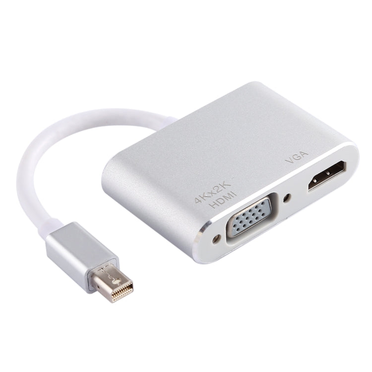 2 in 1 4Kx2K Mini DisplayPort to VGA & HDMI Adapter (Silver) by buy2fix