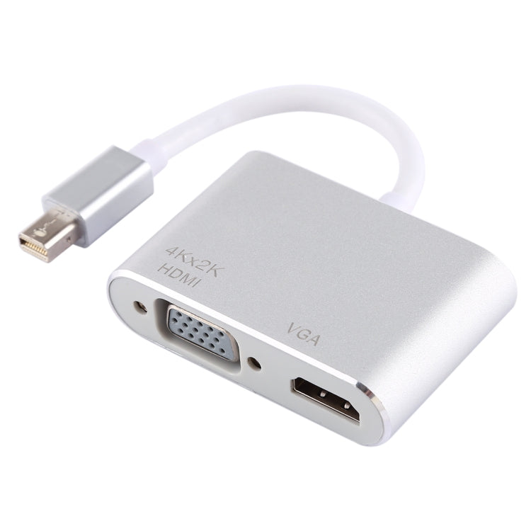 2 in 1 4Kx2K Mini DisplayPort to VGA & HDMI Adapter (Silver) by buy2fix