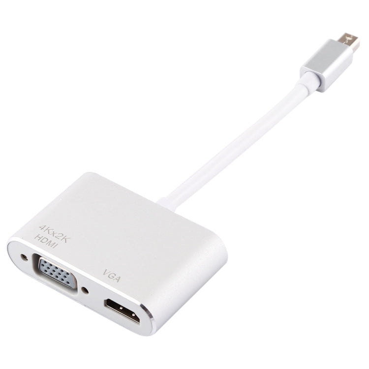 2 in 1 4Kx2K Mini DisplayPort to VGA & HDMI Adapter (Silver) by buy2fix