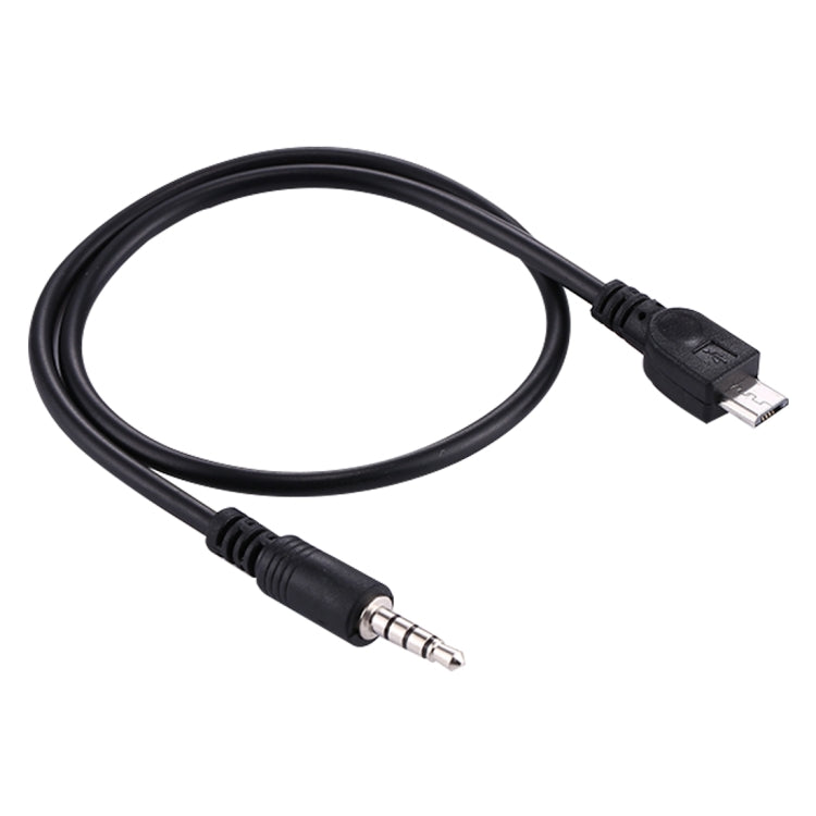 3.5mm Male to Micro USB Male Audio AUX Cable, Length: about 40cm(Black) - Aux Cable by buy2fix | Online Shopping UK | buy2fix