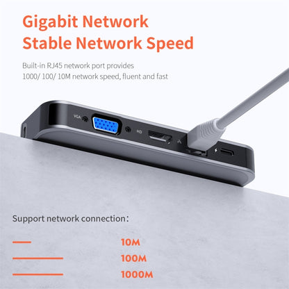 ROCK TR01 10 In 1 Type-C / USB-C to HDMI + VGA Multifunctional Extension HUB Adapter(Silver) - USB HUB by ROCK | Online Shopping UK | buy2fix