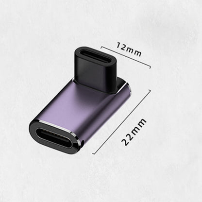 240W USB-C/Type-C Female to USB-C/Type-C Female 40Gbps Stereo Bend Adapter with Light - Cable & Adapters by buy2fix | Online Shopping UK | buy2fix