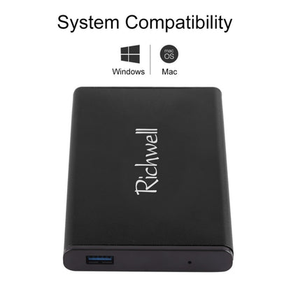 Richwell SATA R2-SATA-1TGB 1TB 2.5 inch USB3.0 Super Speed Interface Mobile Hard Disk Drive(Black) - External Hard Drives by Richwell | Online Shopping UK | buy2fix