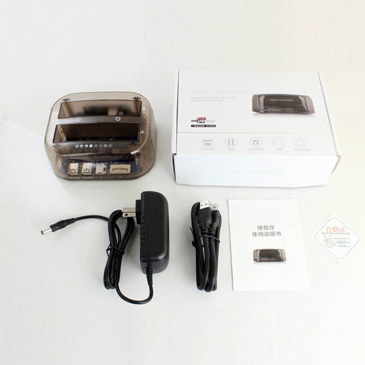 2.5 / 3.5 inch USB3.0 Dual SATA HDD Enclosure with HUB & OTB Function, The Maximum Support Capacity: 16TB by buy2fix