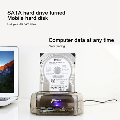 2.5 / 3.5 inch USB3.0 Dual SATA HDD Enclosure with HUB & OTB Function, The Maximum Support Capacity: 16TB by buy2fix