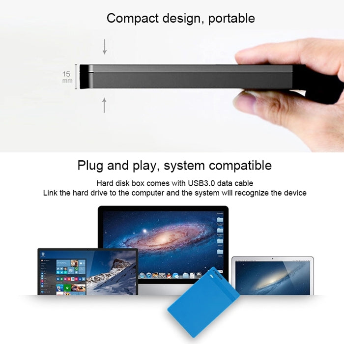 SEATAY HD213 Tool Free Screwless SATA 2.5 inch USB 3.0 Interface HDD Enclosure, The Maximum Support Capacity: 2TB(Black) by buy2fix