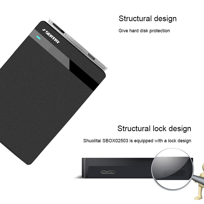 SEATAY HD213 Tool Free Screwless SATA 2.5 inch USB 3.0 Interface HDD Enclosure, The Maximum Support Capacity: 2TB(Blue) by buy2fix