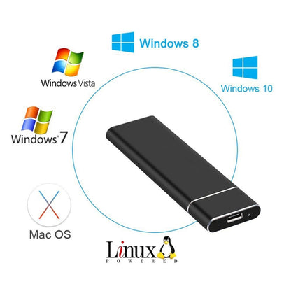 M.2 NGFF to USB-C / Type-C USB 3.1 Interface Aluminum Alloy SSD Enclosure(Black) by buy2fix