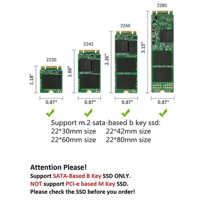M.2 NGFF to USB-C / Type-C USB 3.1 Interface Aluminum Alloy SSD Enclosure (Silver) by buy2fix