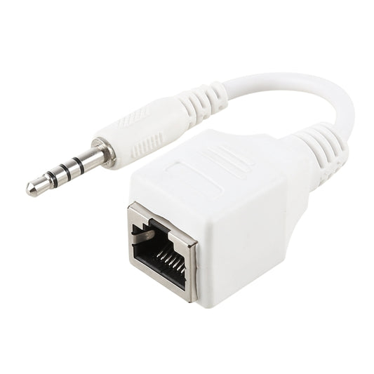CAT5 RJ45 Socket to 3.5mm 4 Pole Male Plug Audio Ethernet LAN Network Adapter, Total Length: about 13cm - Aux Cable by buy2fix | Online Shopping UK | buy2fix