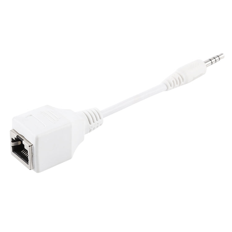 CAT5 RJ45 Socket to 3.5mm 4 Pole Male Plug Audio Ethernet LAN Network Adapter, Total Length: about 13cm - Aux Cable by buy2fix | Online Shopping UK | buy2fix