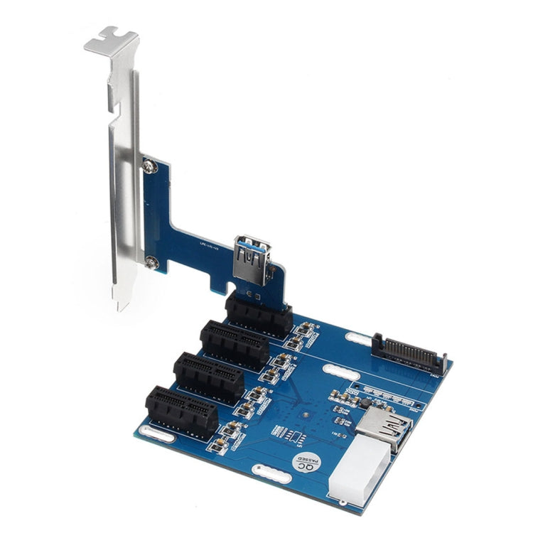 PCI-E to PCI-E Converter Card 1 to 4 1 X Express Card with 4 Ports PCI-E Slots by buy2fix