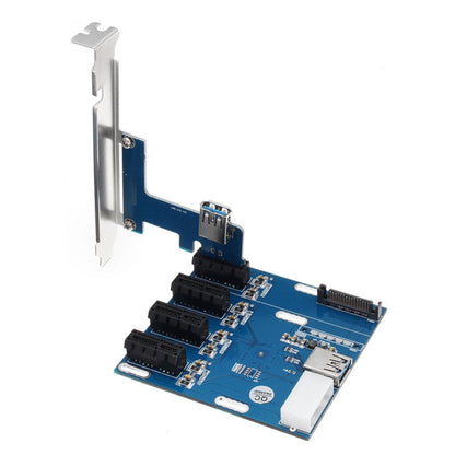 PCI-E to PCI-E Converter Card 1 to 4 1 X Express Card with 4 Ports PCI-E Slots by buy2fix