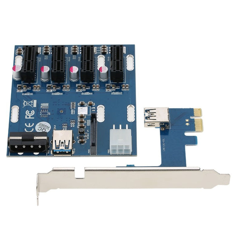 PCI-E to PCI-E Converter Card 1 to 4 1 X Express Card with 4 Ports PCI-E Slots by buy2fix