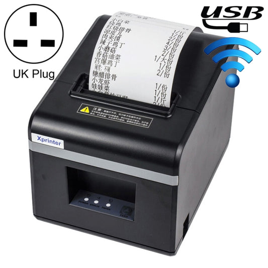 Xprinter N160II USB+WIFI Interface 80mm 160mm/s Automatic Thermal Receipt Printer, UK Plug - Receipt Printers by Xprinter | Online Shopping UK | buy2fix