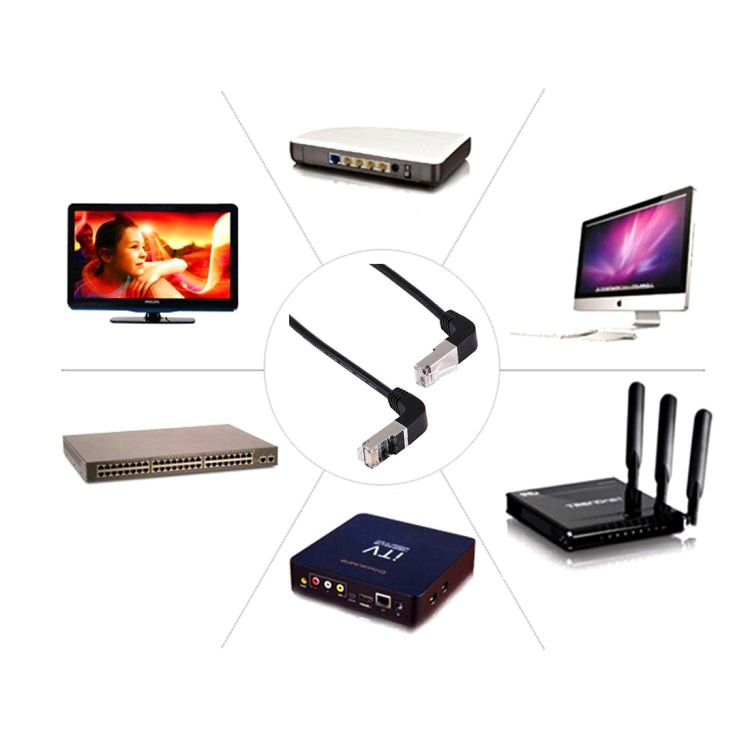 40cm RJ45 Male Bent Upward to RJ45 Male Bent Down Network LAN Cable by buy2fix