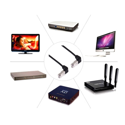 1m RJ45 Male Bent Upward to RJ45 Male Bent Upward Network LAN Cable by buy2fix