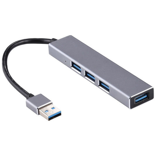 3019 4 x USB 3.0 to USB 3.0 Aluminum Alloy HUB Adapter with LED Indicator (Silver Grey) - USB 3.0 HUB by buy2fix | Online Shopping UK | buy2fix