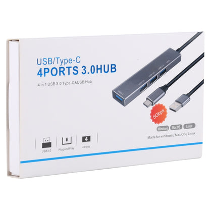 3019 4 x USB 3.0 to USB 3.0 Aluminum Alloy HUB Adapter with LED Indicator (Silver Grey) - USB 3.0 HUB by buy2fix | Online Shopping UK | buy2fix
