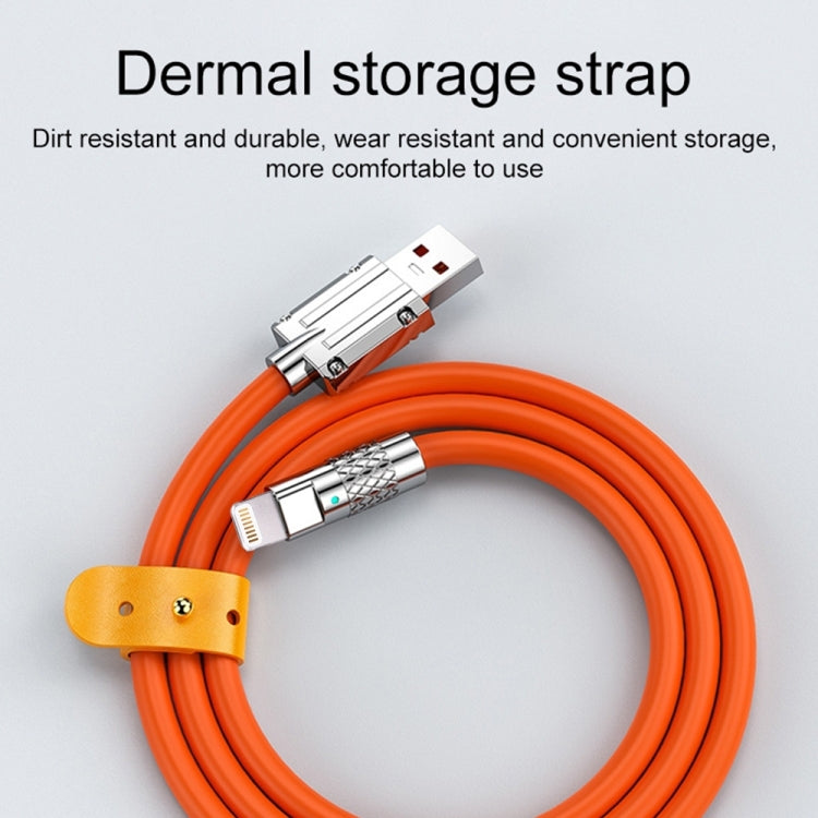 Mech Series 6A 120W USB to 8 Pin Metal Plug Silicone Fast Charging Data Cable, Length: 1.8m(White) by buy2fix