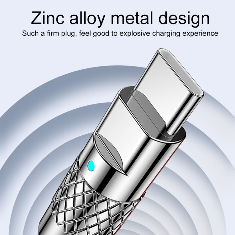 Mech Series 6A 120W USB to USB-C / Type-C Metal Plug Silicone Fast Charging Data Cable, Length: 1.8m(Orange) by buy2fix