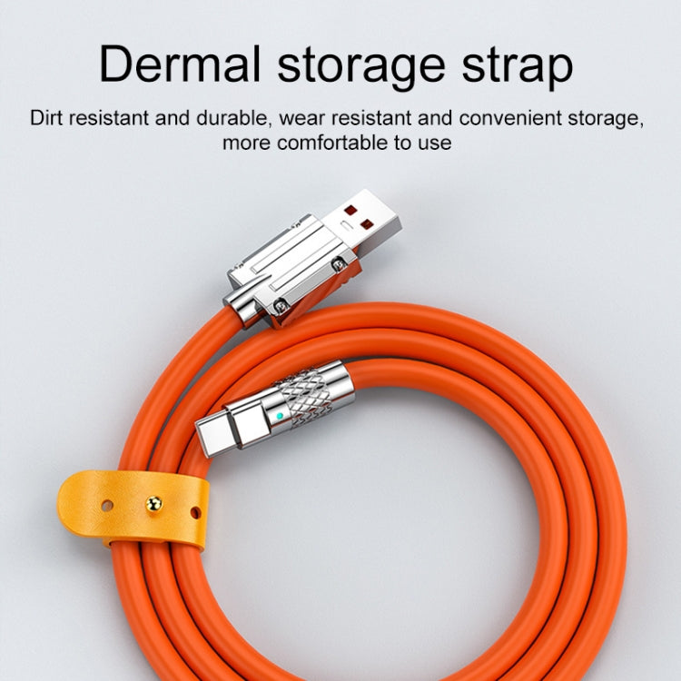 Mech Series 6A 120W USB to USB-C / Type-C Metal Plug Silicone Fast Charging Data Cable, Length: 1.8m(Yellow) by buy2fix