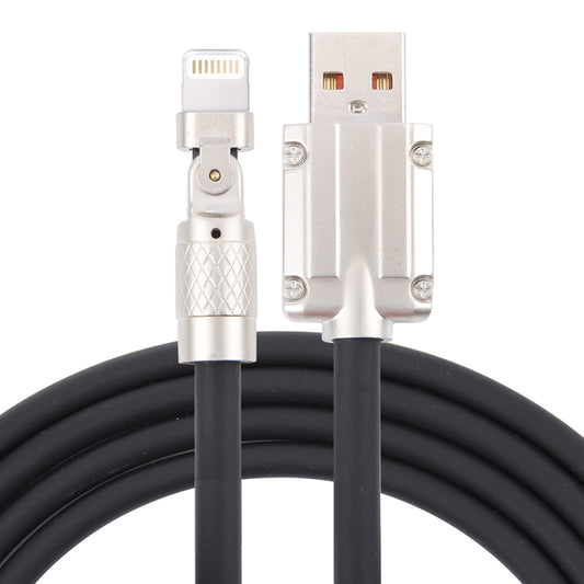 Mech Series 6A 120W USB to 8 Pin 180-degree Metal Plug Fast Charging Cable, Length: 1.2m(Black) by buy2fix