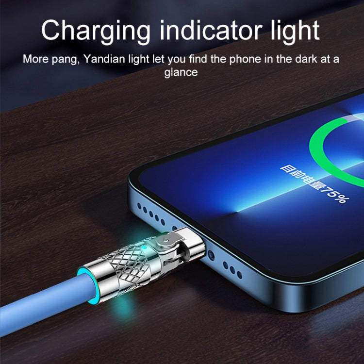 Mech Series 6A 120W USB to 8 Pin 180-degree Metal Plug Fast Charging Cable, Length: 1.2m(Blue) by buy2fix