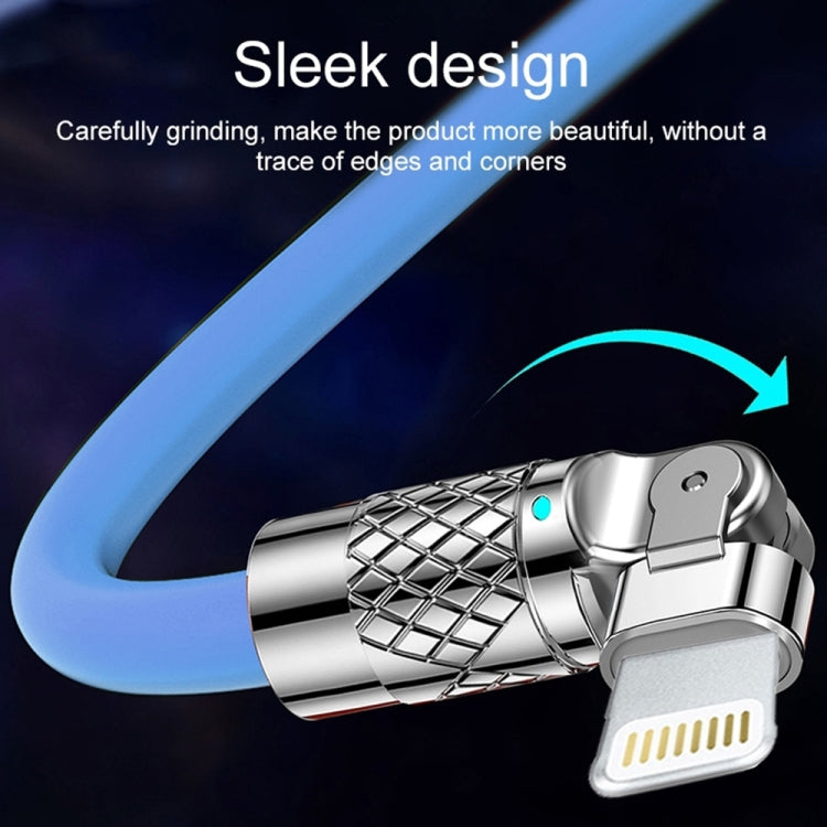 Mech Series 6A 120W USB to 8 Pin 180-degree Metal Plug Fast Charging Cable, Length: 1.2m(Blue) by buy2fix