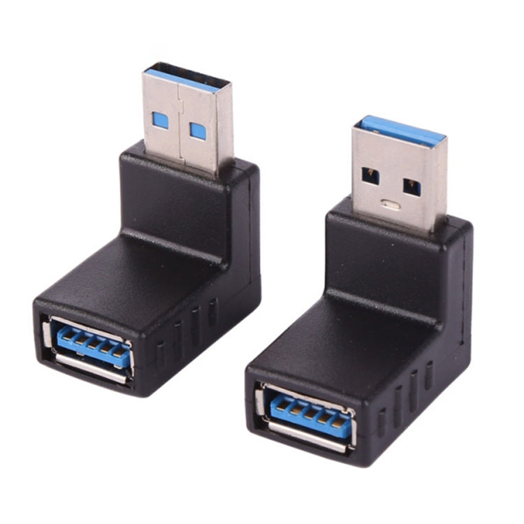 2 PCS L-Shaped USB 3.0 Male to Female 90 Degree Angle Plug Extension Cable Connector Converter Adapter (Black) by buy2fix