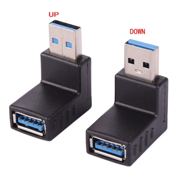 2 PCS L-Shaped USB 3.0 Male to Female 90 Degree Angle Plug Extension Cable Connector Converter Adapter (Black) by buy2fix