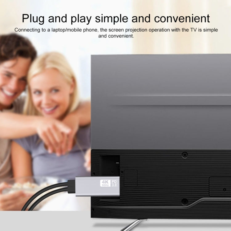 9572PD USB-C / Type-C Male to HDMI Male 4K HD Video Adapter Cable, Cable Length: 1.8m by buy2fix