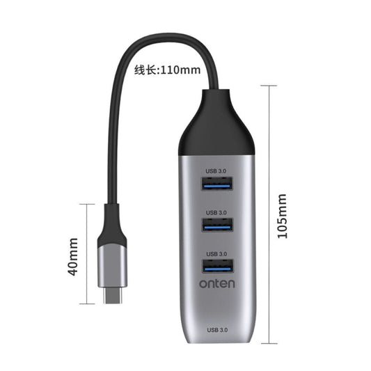 Onten 95118U 4 in 1 USB-C / Type-C to 4 USB 3.0 Ports Multifunctional HUB Converter Docking Station - USB HUB by Onten | Online Shopping UK | buy2fix