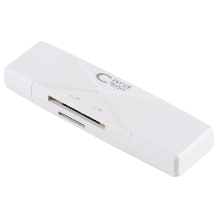 USB-C / Type-C + SD + TF + Micro USB to USB 2.0 Card Reader (White) by buy2fix