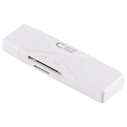 USB-C / Type-C + SD + TF + Micro USB to USB 2.0 Card Reader (White) by buy2fix